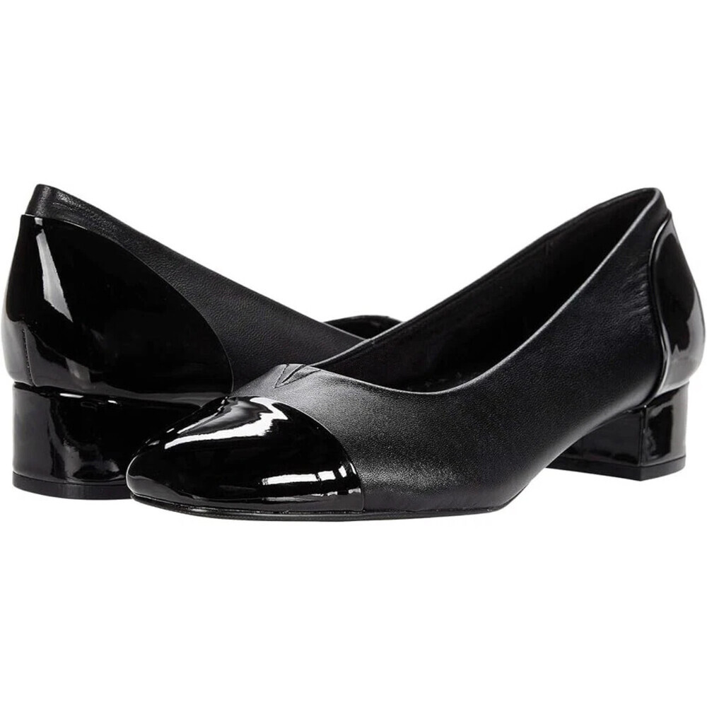 Trotters Daisy Pumps Women's US 10.5 Black Leather Square Toe Block Heel RHS6021